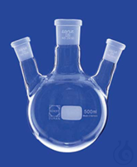 3-Hals Rondbodemkolf 1.000ml NS29, 2x NS29 schuin